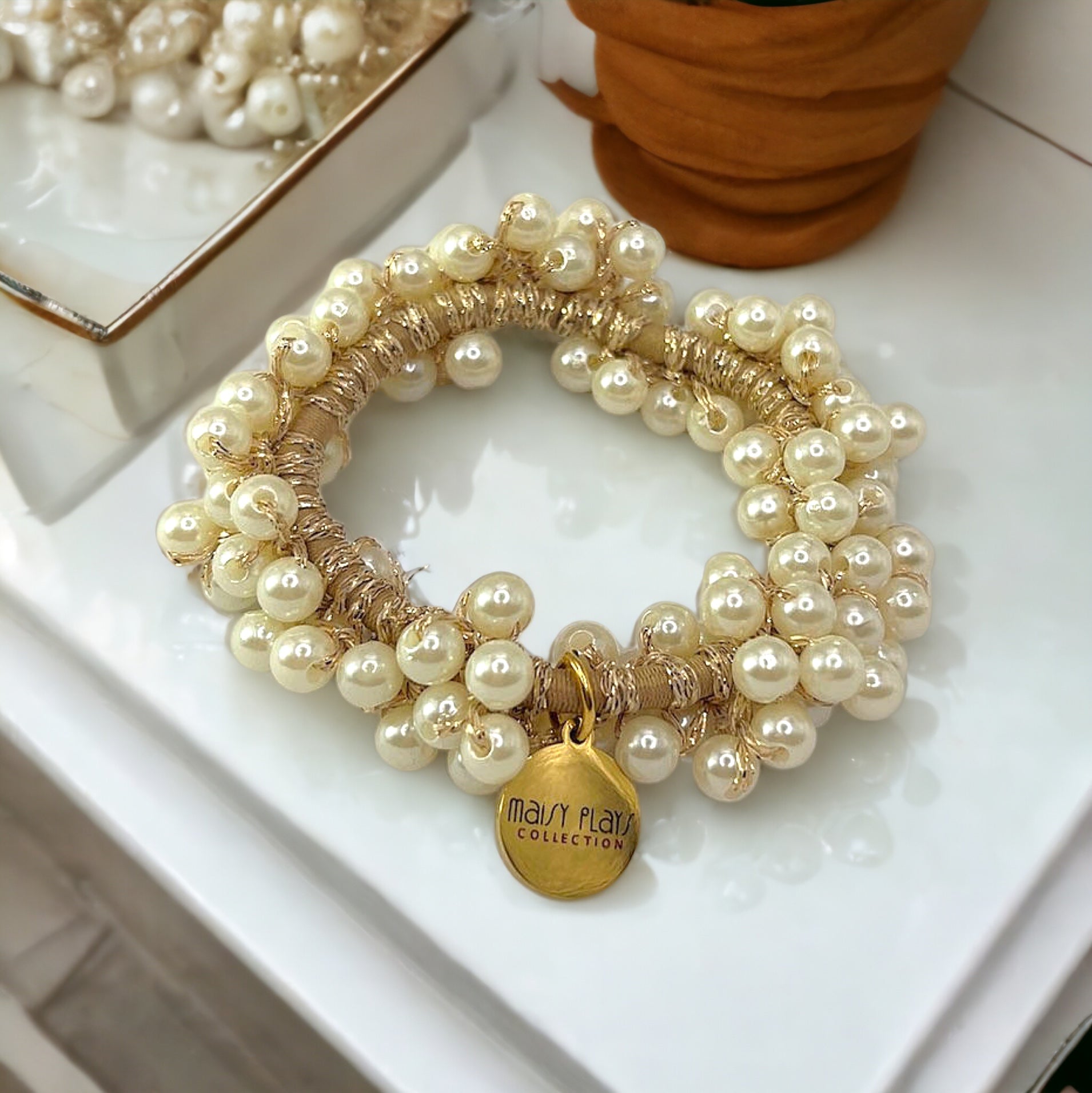 Mini Pearl Hair Ties (Natural Pearl Color)